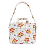 Seamless Pattern Vector Owl Cartoon With Bugs MacBook Pro 16  Shoulder Laptop Bag