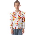 Seamless Pattern Vector Owl Cartoon With Bugs Kids  Peter Pan Collar Blouse