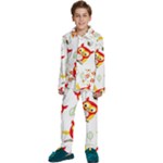 Seamless Pattern Vector Owl Cartoon With Bugs Kids  Long Sleeve Velvet Pajamas Set