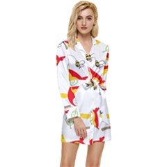 Long Sleeve Satin Robe 