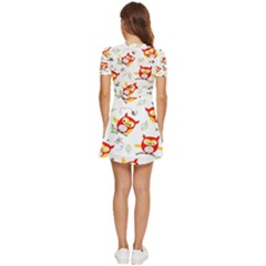 V-Neck High Waist Chiffon Mini Dress 
