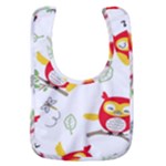 Seamless Pattern Vector Owl Cartoon With Bugs Baby Bib