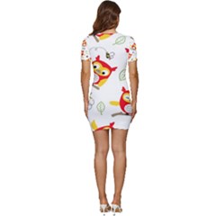Low Cut Cap Sleeve Mini Dress 