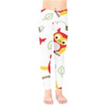 Seamless Pattern Vector Owl Cartoon With Bugs Kids  Classic Winter Leggings