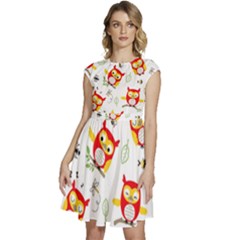 Cap Sleeve High Waist Dress 