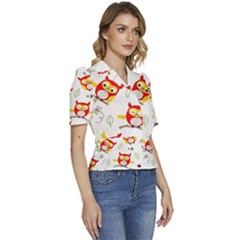 Puffed Short Sleeve Button Up Jacket 