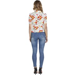Puffed Short Sleeve Button Up Jacket 