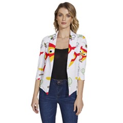 Women s Draped Front 3/4 Sleeve Shawl Collar Jacket 