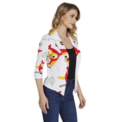 Women s Draped Front 3/4 Sleeve Shawl Collar Jacket 