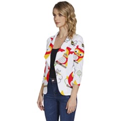 Women s One-Button 3/4 Sleeve Short Jacket 
