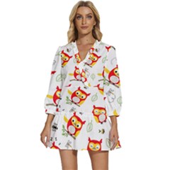 V-Neck Placket Mini Dress 