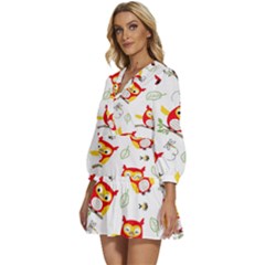 V-Neck Placket Mini Dress 