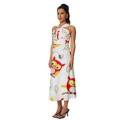 Sleeveless Cross Front Cocktail Midi Chiffon Dress 