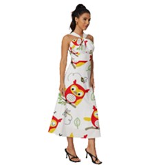 Sleeveless Cross Front Cocktail Midi Chiffon Dress 