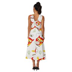 Sleeveless Cross Front Cocktail Midi Chiffon Dress 