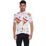 Seamless Pattern Vector Owl Cartoon With Bugs Men s Short Sleeve Cycling Jersey