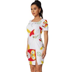Fitted Knot Split End Bodycon Dress 