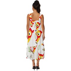 Square Neckline Tiered Midi Dress 