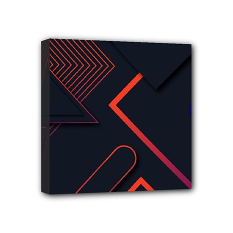 Gradient Geometric Shapes Dark Background Design Mini Canvas 4  x 4  (Stretched) from ArtsNow.com