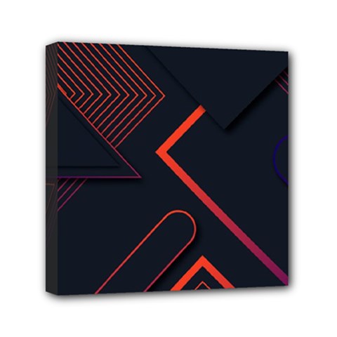 Gradient Geometric Shapes Dark Background Design Mini Canvas 6  x 6  (Stretched) from ArtsNow.com