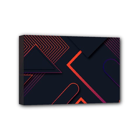 Gradient Geometric Shapes Dark Background Design Mini Canvas 6  x 4  (Stretched) from ArtsNow.com