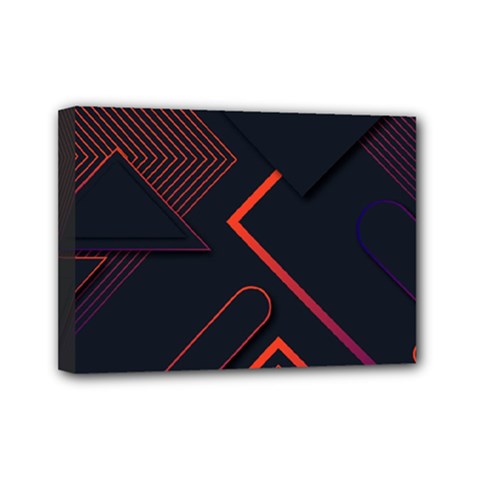 Gradient Geometric Shapes Dark Background Design Mini Canvas 7  x 5  (Stretched) from ArtsNow.com