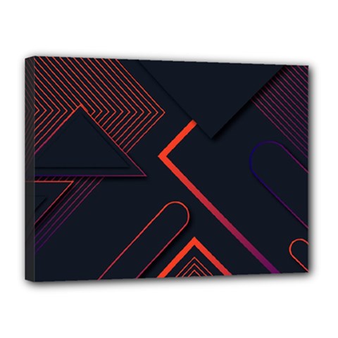 Gradient Geometric Shapes Dark Background Design Canvas 16  x 12  (Stretched) from ArtsNow.com