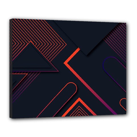 Gradient Geometric Shapes Dark Background Design Canvas 20  x 16  (Stretched) from ArtsNow.com