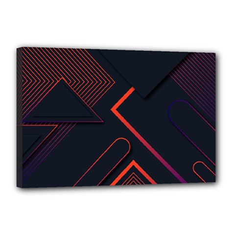 Gradient Geometric Shapes Dark Background Design Canvas 18  x 12  (Stretched) from ArtsNow.com