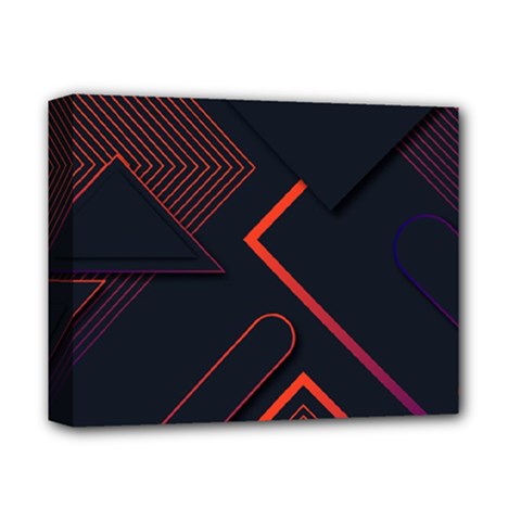 Gradient Geometric Shapes Dark Background Design Deluxe Canvas 14  x 11  (Stretched) from ArtsNow.com