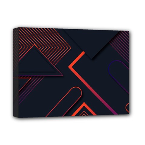 Gradient Geometric Shapes Dark Background Design Deluxe Canvas 16  x 12  (Stretched)  from ArtsNow.com