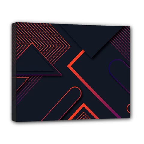 Gradient Geometric Shapes Dark Background Design Deluxe Canvas 20  x 16  (Stretched) from ArtsNow.com