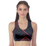 Gradient Geometric Shapes Dark Background Design Fitness Sports Bra