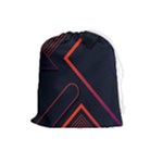 Gradient Geometric Shapes Dark Background Design Drawstring Pouch (Large)