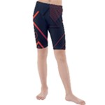 Gradient Geometric Shapes Dark Background Design Kids  Mid Length Swim Shorts
