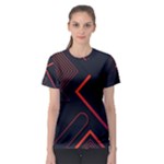 Gradient Geometric Shapes Dark Background Design Women s Sport Mesh T-Shirt