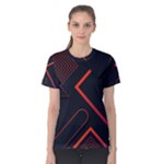 Gradient Geometric Shapes Dark Background Design Women s Cotton T-Shirt
