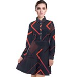 Gradient Geometric Shapes Dark Background Design Long Sleeve Chiffon Shirt Dress