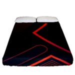 Gradient Geometric Shapes Dark Background Design Fitted Sheet (Queen Size)