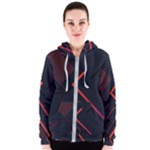 Gradient Geometric Shapes Dark Background Design Women s Zipper Hoodie