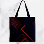 Gradient Geometric Shapes Dark Background Design Zipper Grocery Tote Bag
