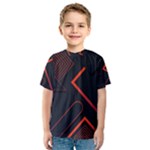 Gradient Geometric Shapes Dark Background Design Kids  Sport Mesh T-Shirt