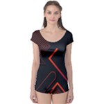 Gradient Geometric Shapes Dark Background Design Boyleg Leotard 