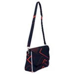 Gradient Geometric Shapes Dark Background Design Shoulder Bag with Back Zipper