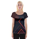 Gradient Geometric Shapes Dark Background Design Cap Sleeve Top