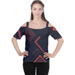 Gradient Geometric Shapes Dark Background Design Cutout Shoulder T-Shirt