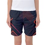 Gradient Geometric Shapes Dark Background Design Women s Basketball Shorts