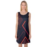 Gradient Geometric Shapes Dark Background Design Sleeveless Satin Nightdress