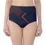 Gradient Geometric Shapes Dark Background Design Classic High-Waist Bikini Bottoms