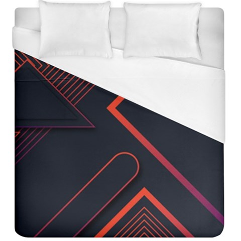 Gradient Geometric Shapes Dark Background Design Duvet Cover (King Size) from ArtsNow.com